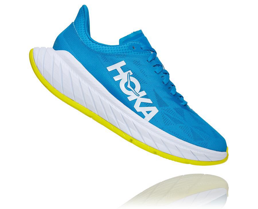 Hoka One One Tenisky Panske Modre/Biele - Carbon X 2 - 08396-XUDN